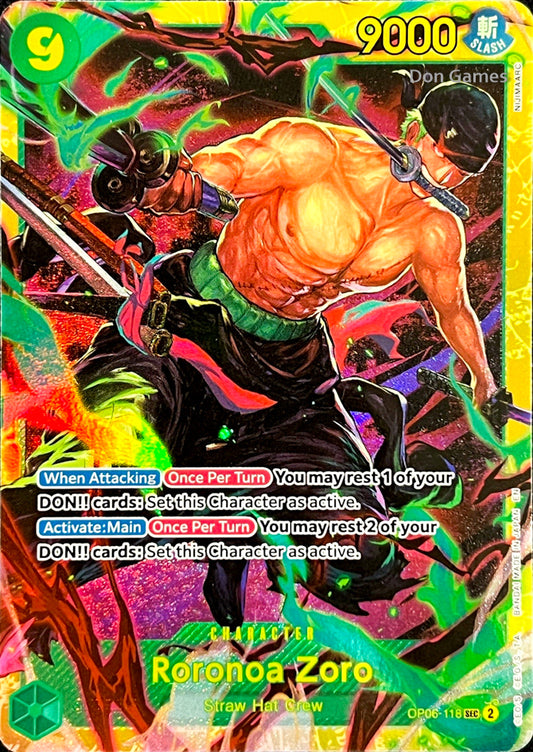 OP06-118 Roronoa Zoro Character Card (PRB-02 Reprint)