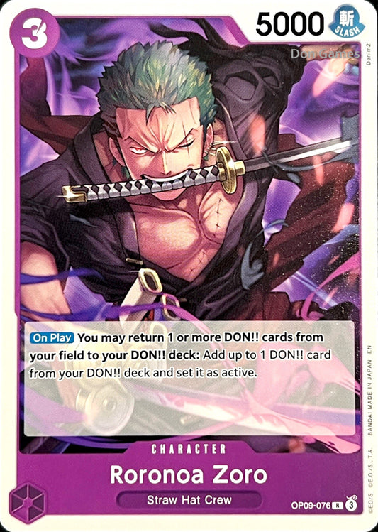 OP09-076 Roronoa Zoro Character Card Non-Foil