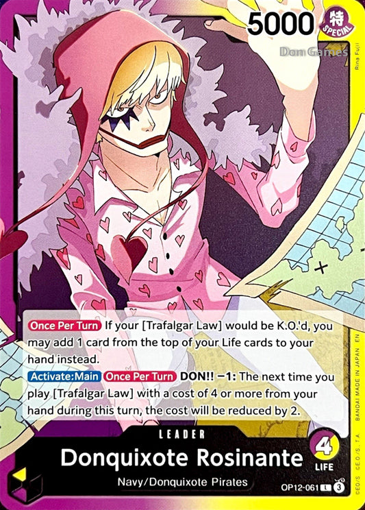OP12-061 Donquixote Rosinante Leader Card