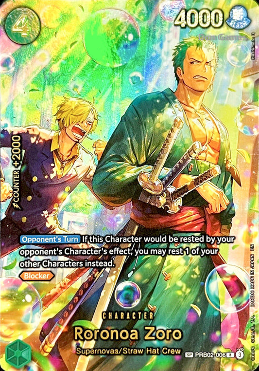 PRB02-006 Roronoa Zoro Character Card Special Alternate Art
