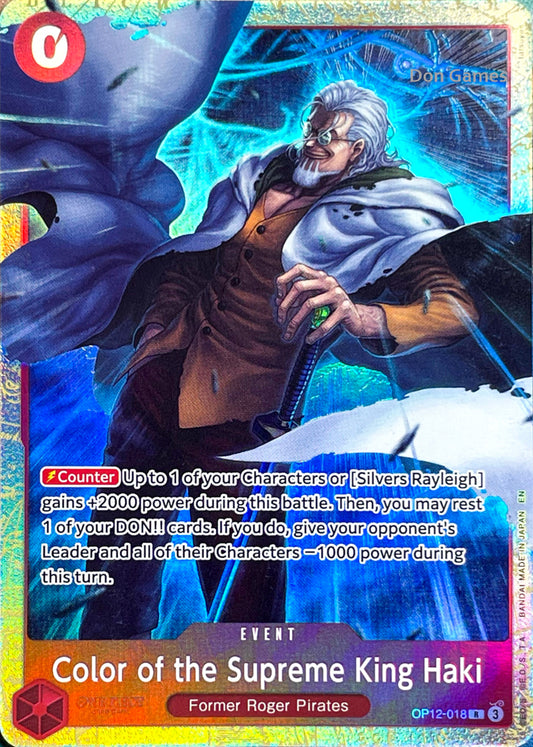 OP12-018 Color of Supreme King Haki Event Card Alternate Art Promo