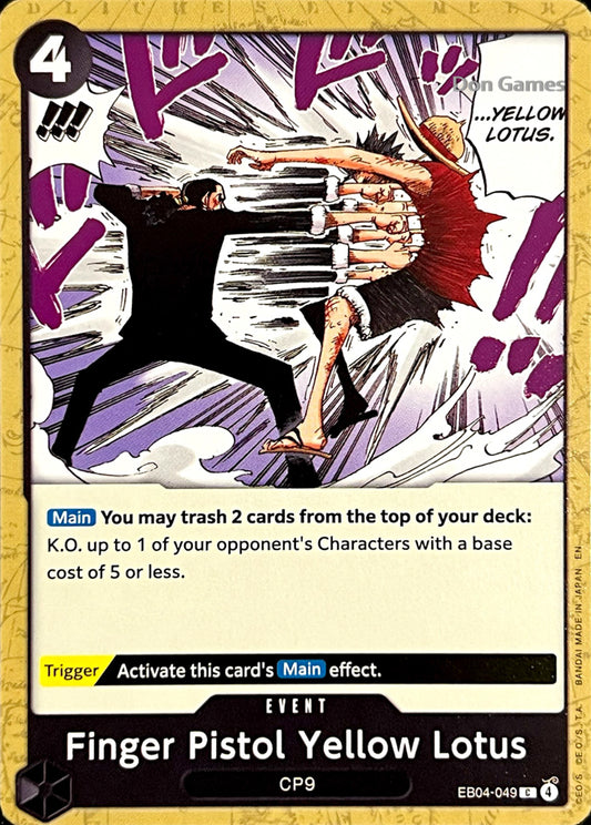 EB04-049 Finger Pistol Yellow Lotus Event Card