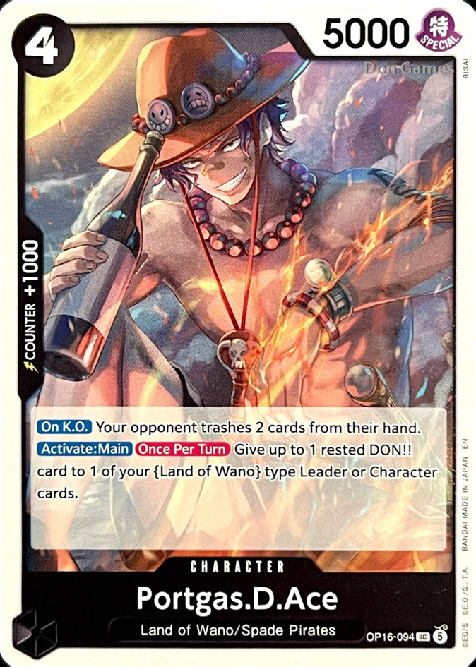OP16-094 Portgas. D. Ace Character Card