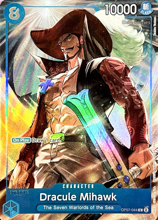 OP07-044 Dracule Mihawk Character Card Alternate Art (The Seven Warlords of the Sea Binder Set)