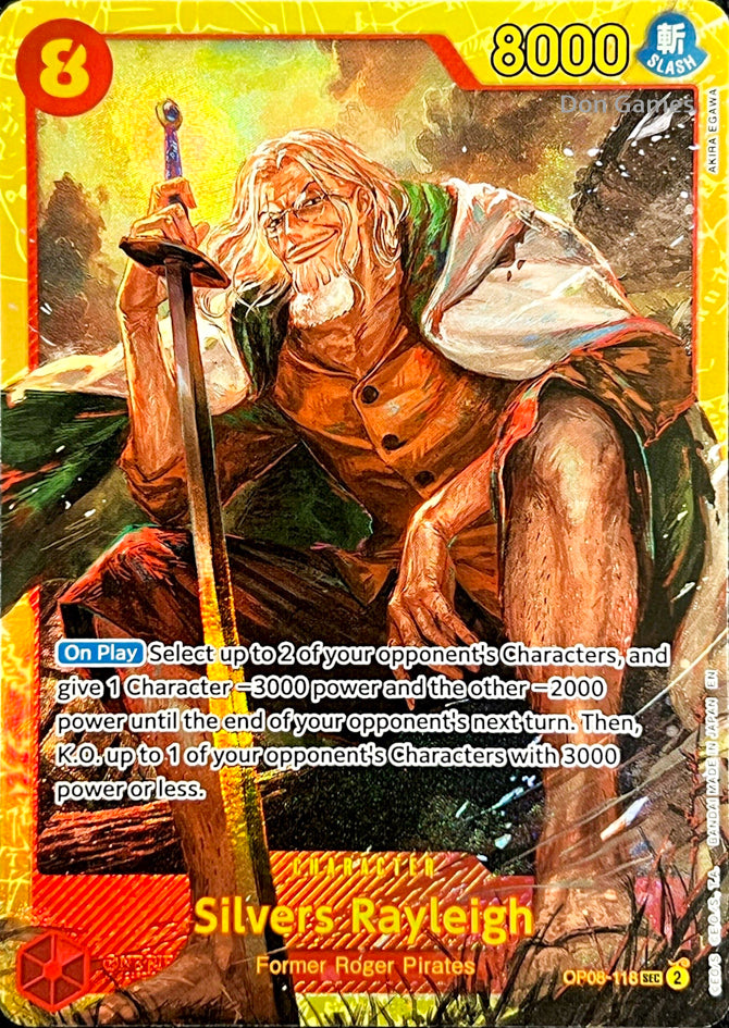 OP08-118 Silvers Rayleigh Character Card (PRB-02 Reprint)