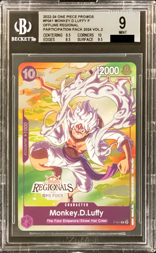 BGS 9 P-041 Monkey. D. Luffy Character Card Offline Regional Participation Pack 2024 Vol. 2 Promo