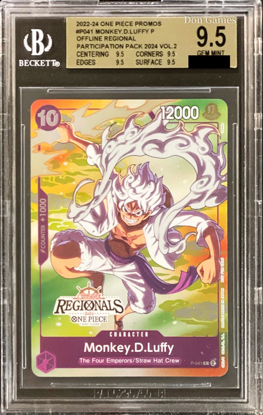 BGS 9.5 P-041 Monkey. D. Luffy Character Card Offline Regional Participation Pack 2024 Vol. 2 Promo