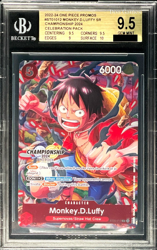 BGS 9.5 ST01-012 Monkey. D. Luffy Character Card Championship 2024 Celebration Pack Promo