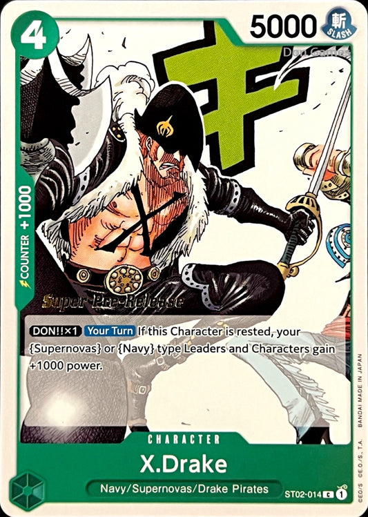 ST02-014 X.Drake Character Card SUPER PRE-RELEASE