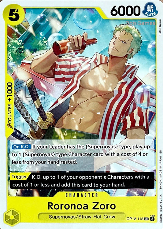OP12-113 Roronoa Zoro Character Card