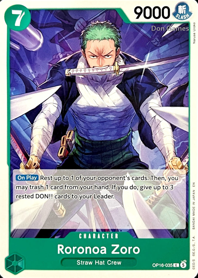 OP16-035 Roronoa Zoro Character Card