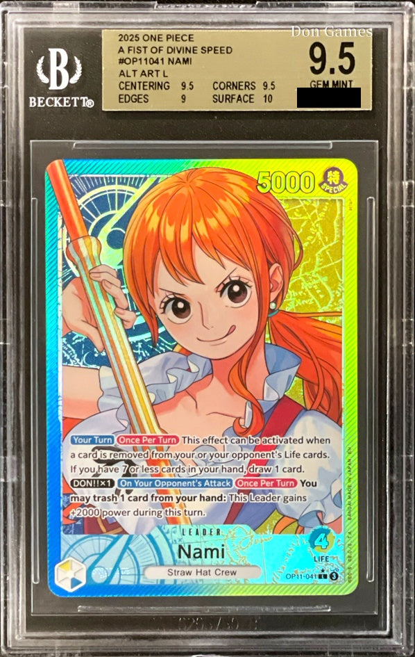 BGS 9.5 OP11-041 Nami Leader Card Alternate Art
