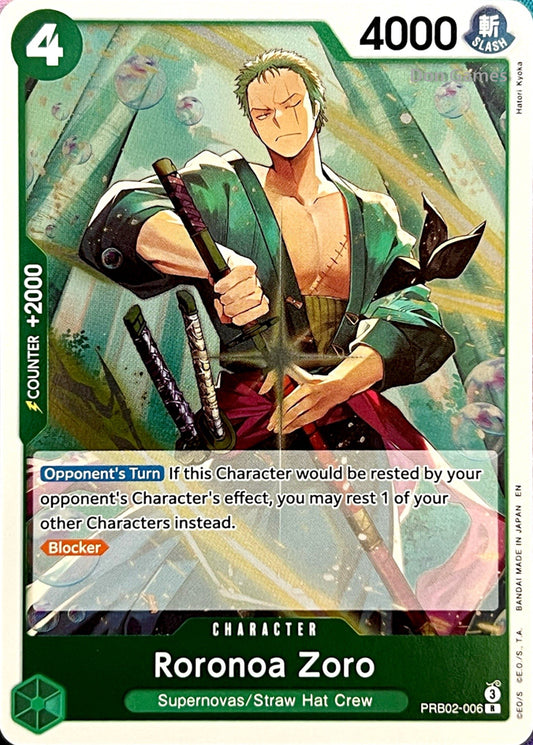 PRB02-006 Roronoa Zoro Character Card