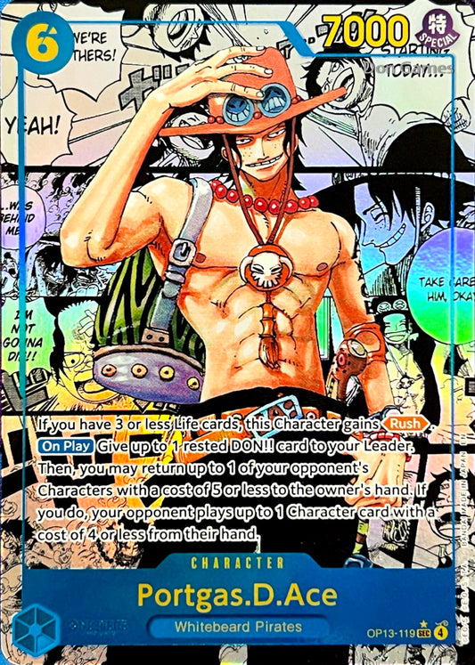 OP13-119 Portgas. D. Ace Character Card Manga Alternate Art