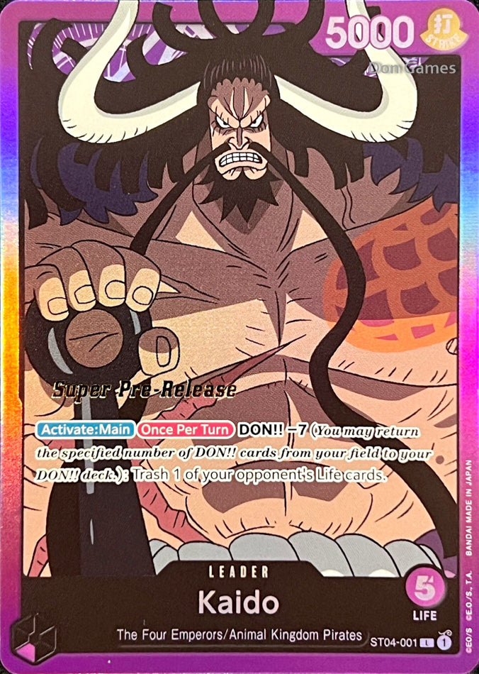 ST04-001 Kaido Leader Card SUPER PRE-RELEASE
