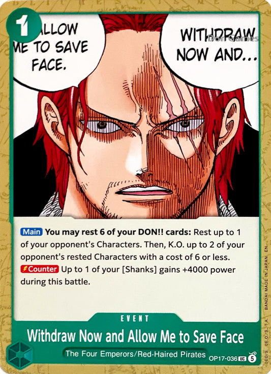 OP17-036 Withdraw Now and Allow Me to Save Face Event Card