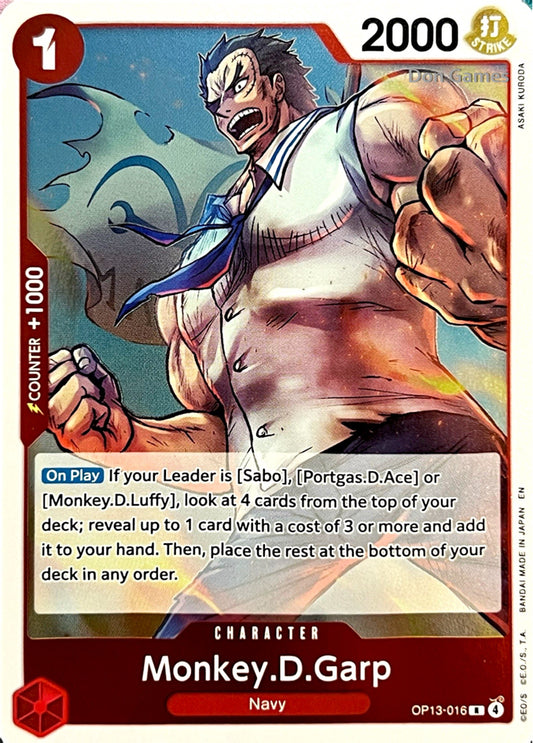 OP13-016 Monkey. D. Garp Character Card
