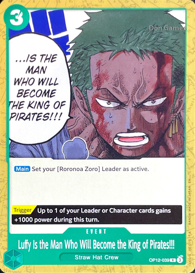 OP12-039 Luffy Is the Man Who Will Become the King of Pirates!!! Event Card Alternate Art Non-Foil