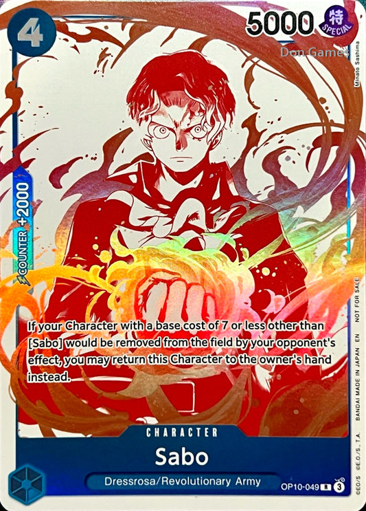 OP10-049 Sabo Character Card Alternate Art (3rd Anniversary Treasure Campaign Pack)