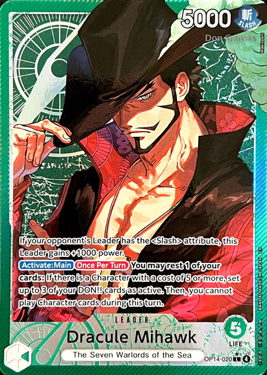 OP14-020 Dracule Mihawk Leader Card Alternate Art