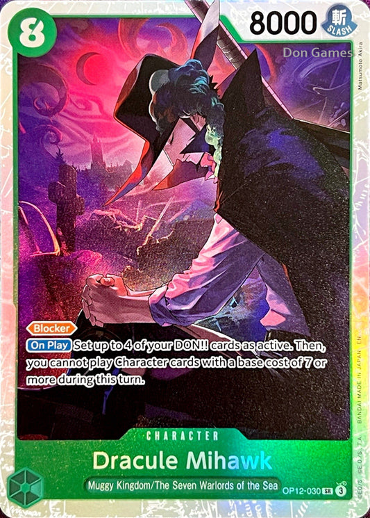 OP12-030 Dracule Mihawk Character Card