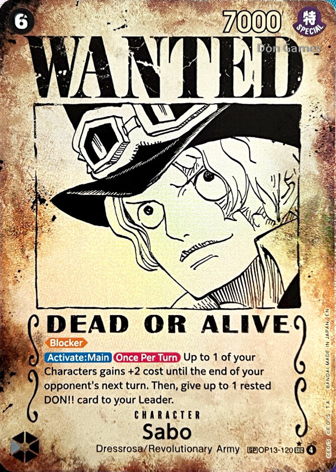OP13-120 Sabo Character Card Wanted Alternate Art