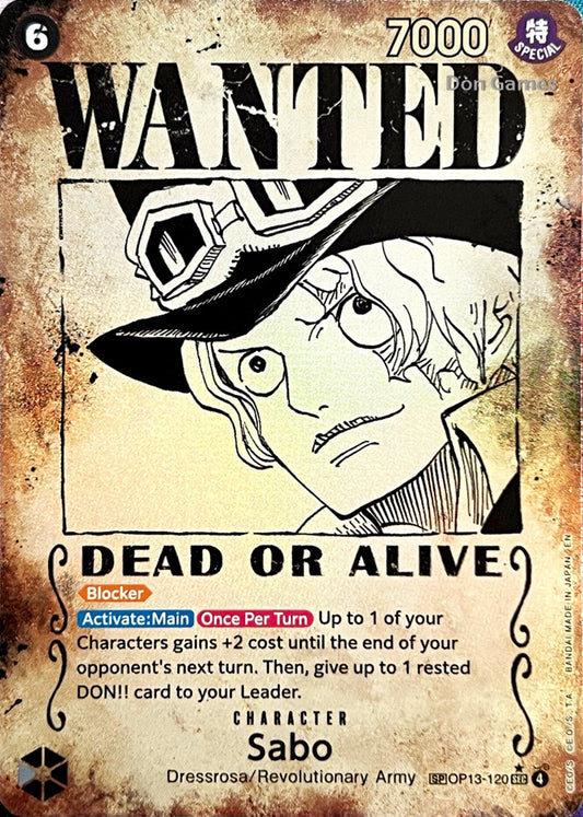 OP13-120 Sabo Character Card Wanted Alternate Art