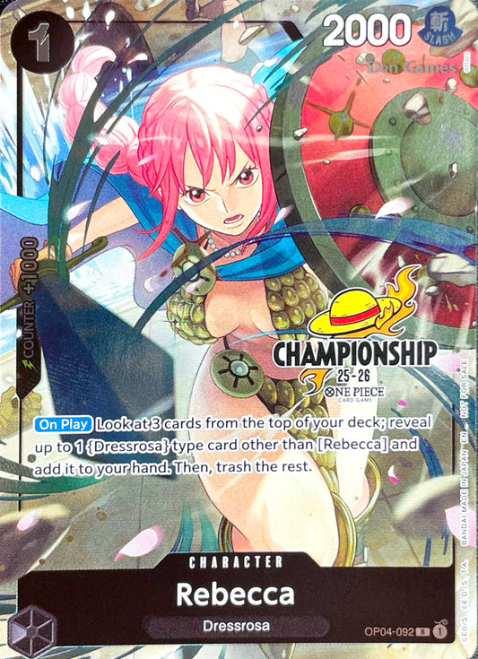 OP04-092 Rebecca Character Card Alternate Art CS 25-26 Celebration Promo