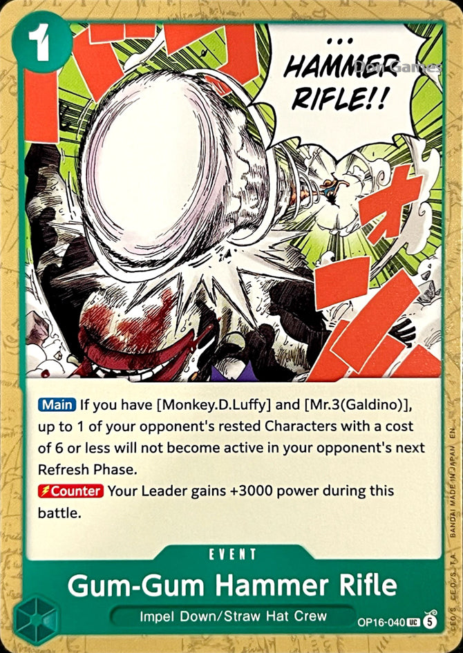 OP16-040 Gum-Gum Hammer Rifle Card