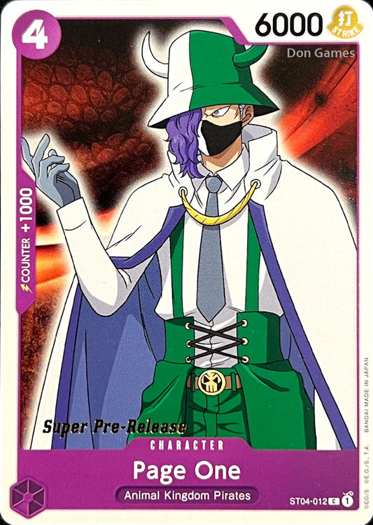 ST04-012 Page One Character Card SUPER PRE-RELEASE