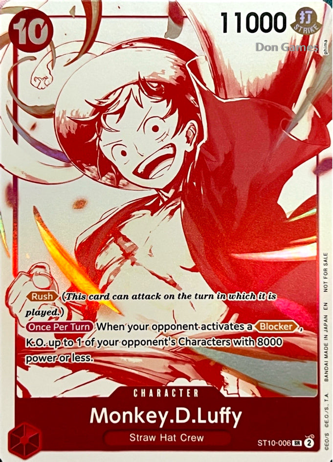ST10-006 Monkey. D. Luffy Character Card Alternate Art (3rd Anniversary Treasure Campaign Pack)