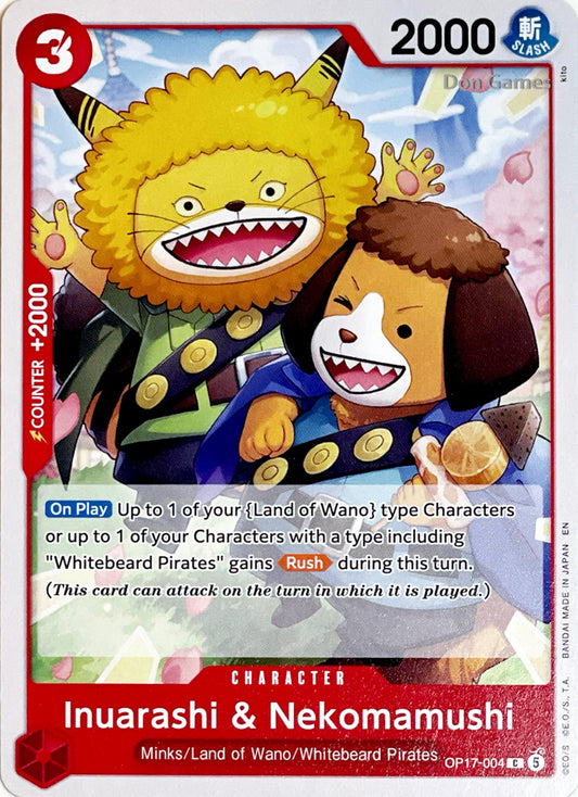 OP17-004 Inuarashi & Nekomamushi Character Card