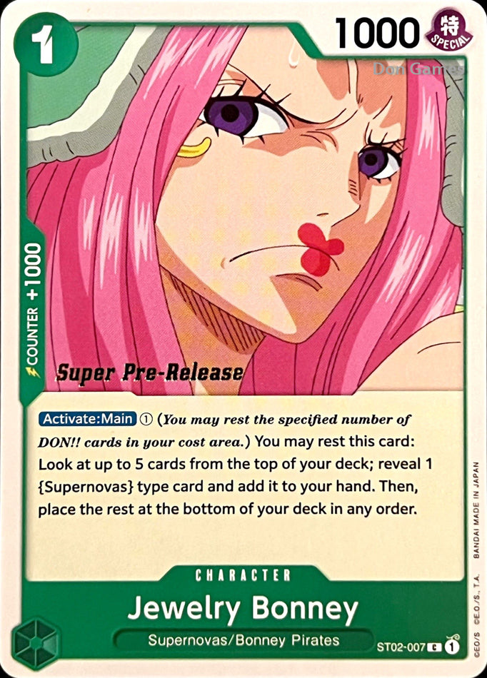 ST02-007 Jewelry Bonney Character Card SUPER PRE-RELEASE