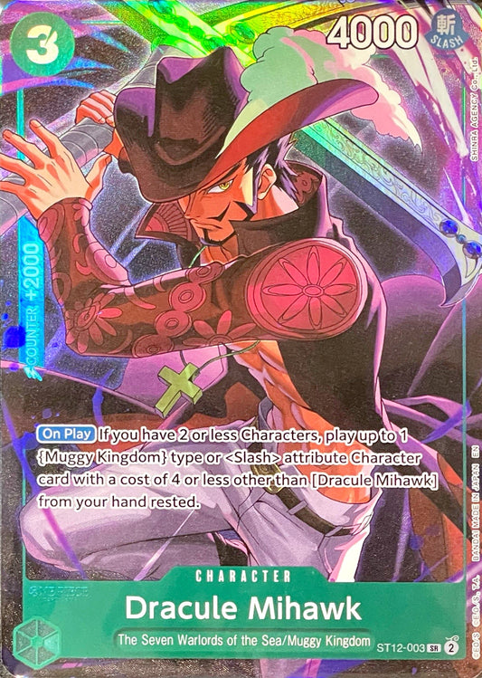 ST12-003 Dracule Mihawk Character Card Alternate Art Promo