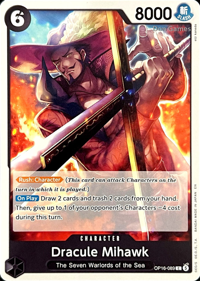 OP16-089 Dracule Mihawk Character Card
