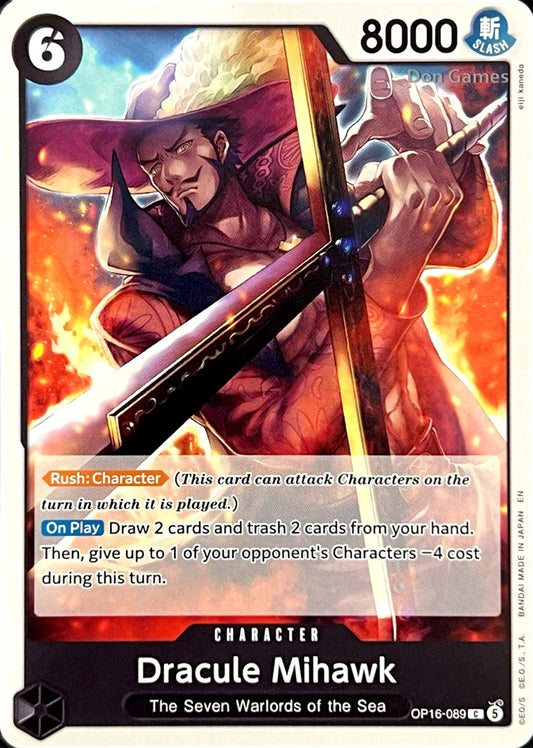 OP16-089 Dracule Mihawk Character Card