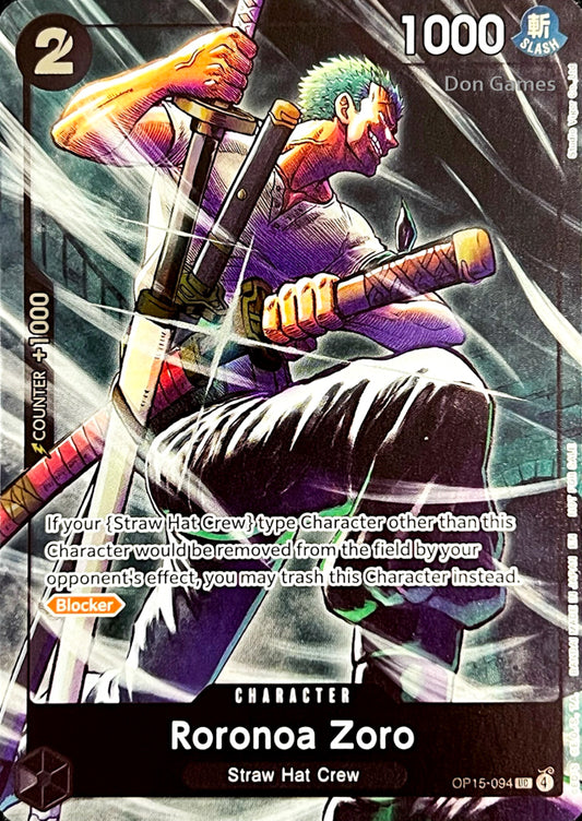OP15-094 Roronoa Zoro Character Card Dash Pack Alternate Art