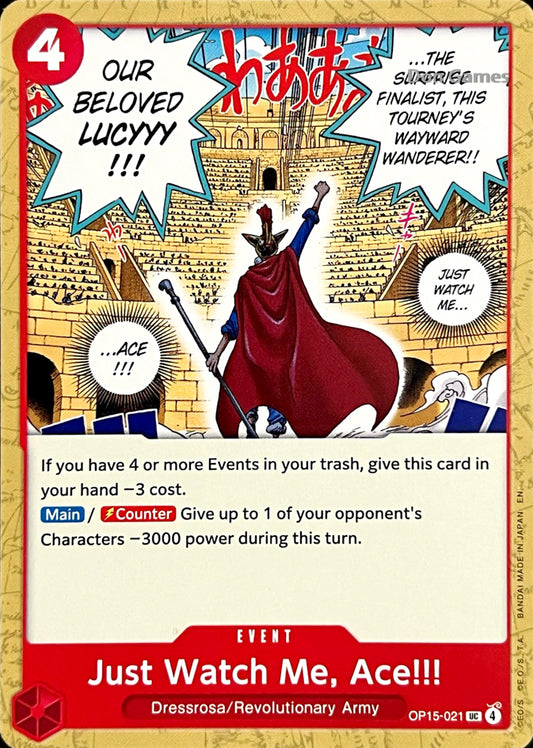 OP15-021 Just Watch Me, Ace!!! Event Card
