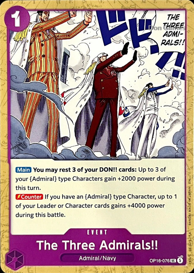 OP16-076 The Three Admirals!! Event Card