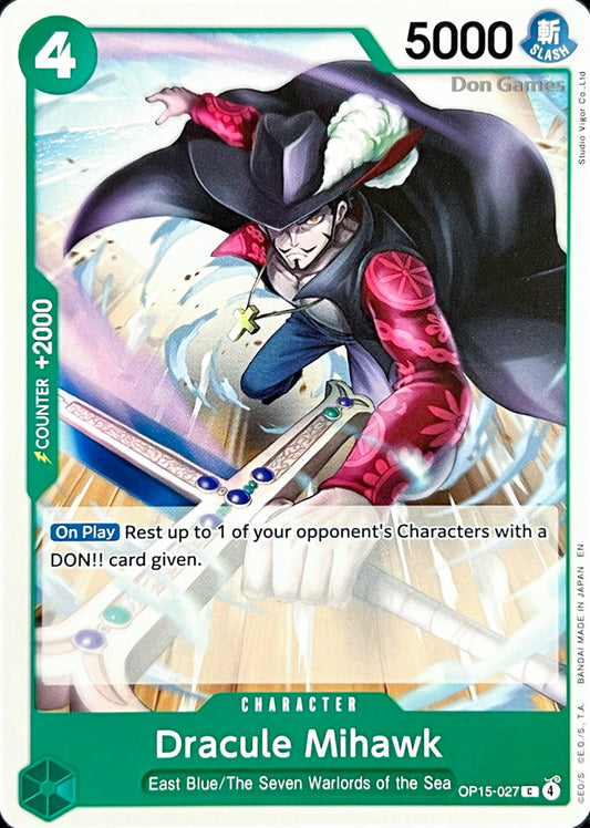 OP15-027 Dracule Mihawk Character Card