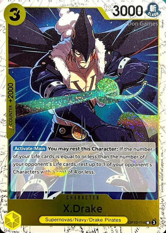 OP10-114 X. Drake Character Card Pirate Foil