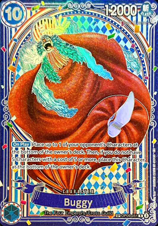 OP09-051 Buggy Character Card Special Alternate Art Silver Foil
