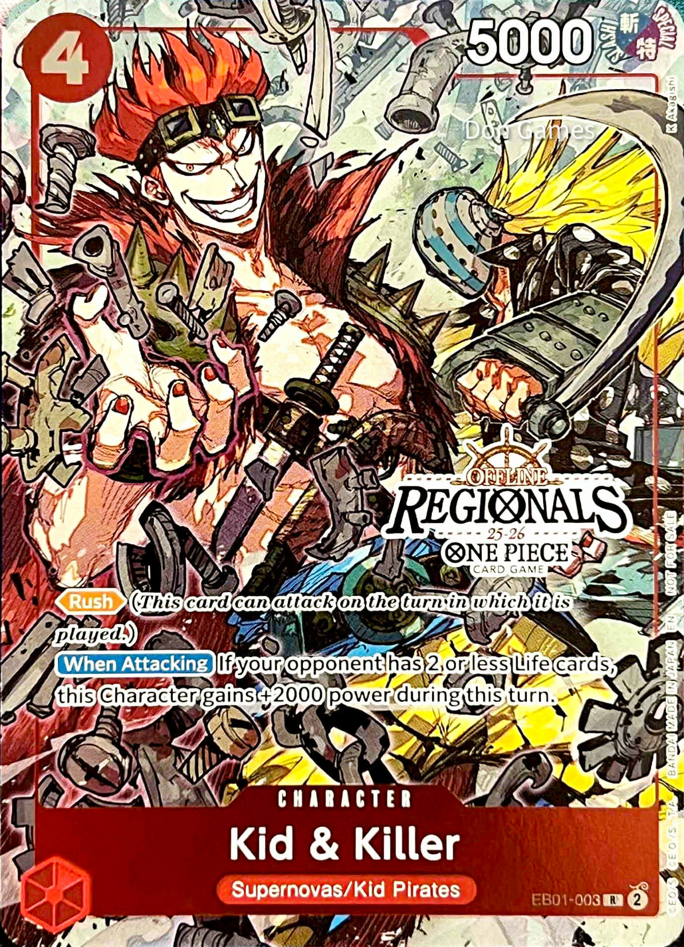 EB01-003 Kid & Killer Character Card Offline Regionals 2025 Promo