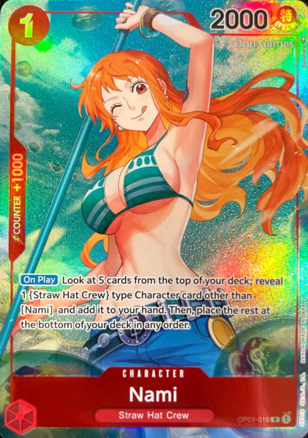 OP01-016 Nami Character Card Alternate Art Wave 1 Pre-Errata