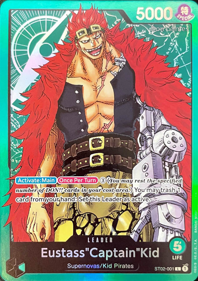 ST02-001 Eustass" Captain" Kid Leader Card