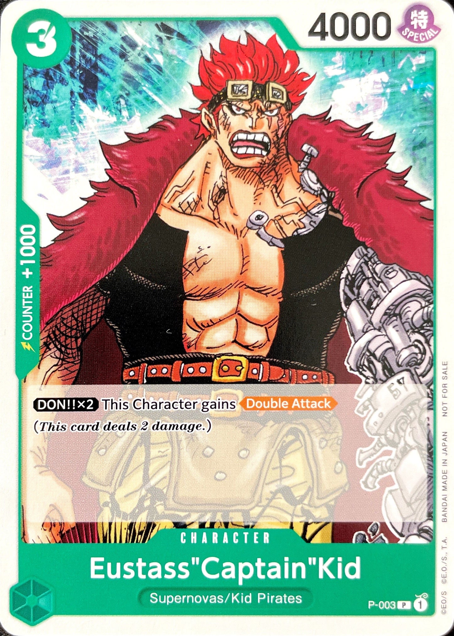 P-003 Eustass" Captain" Kid Character Card Promo