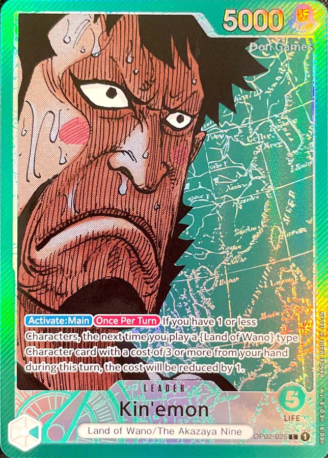 Kin Gun Un Baseball Card OP02-025 Kin'emon Leader Card Alternate Art – Don Games