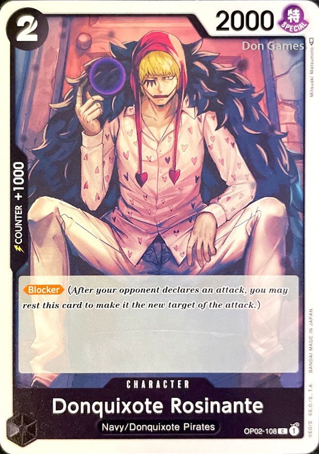 OP02-108 Donquixote Rosinante Character Card