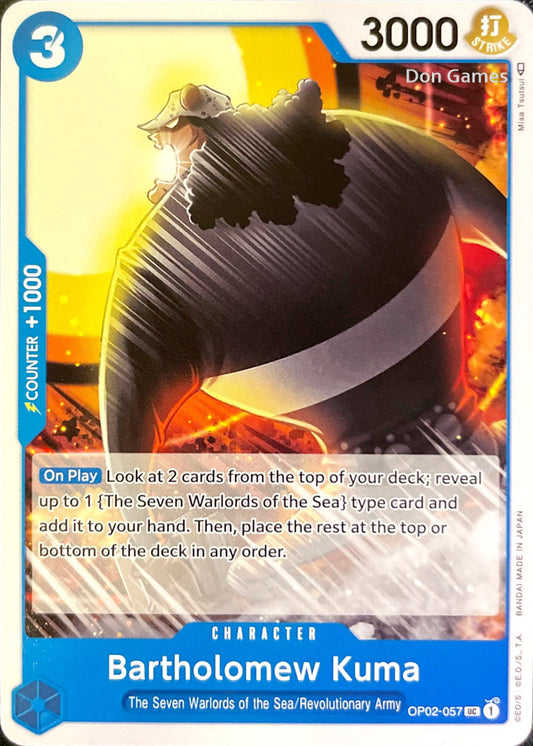 OP02-057 Bartholomew Kuma Character Card