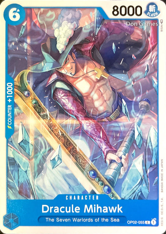 OP02-055 Dracule Mihawk Character Card